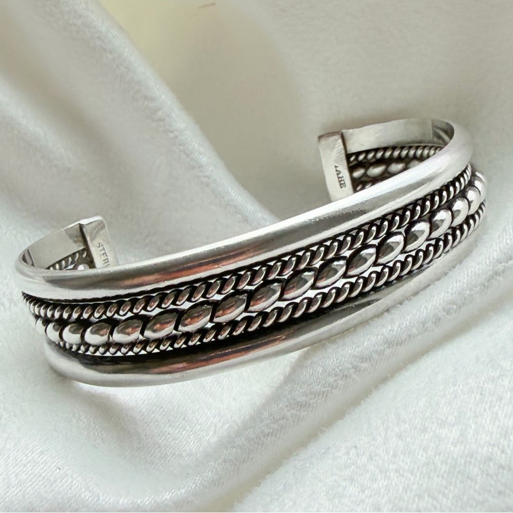 Navajo Tahe Sterling Silver Multi-Row Triple Twisted Wire Rope & Cuff Bracelet